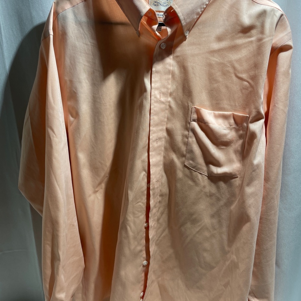 Peach Long Sleeve Dress Shirt; 17.5x34/35